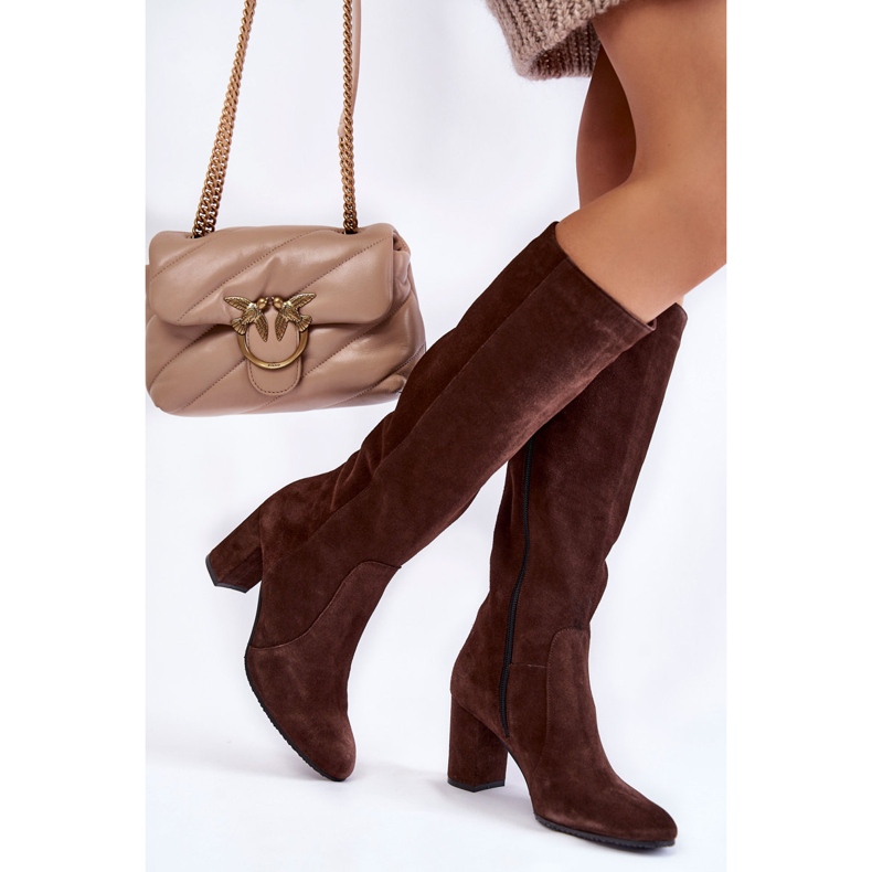 Bottes en daim pour femme Laura Messi 1415 Marron brun 2