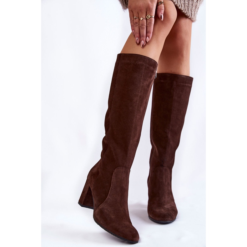 Bottes en daim pour femme Laura Messi 1415 Marron brun 1