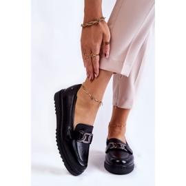 Vinceza Mocassins En Cuir Sur La Plateforme Abisso Noire 1