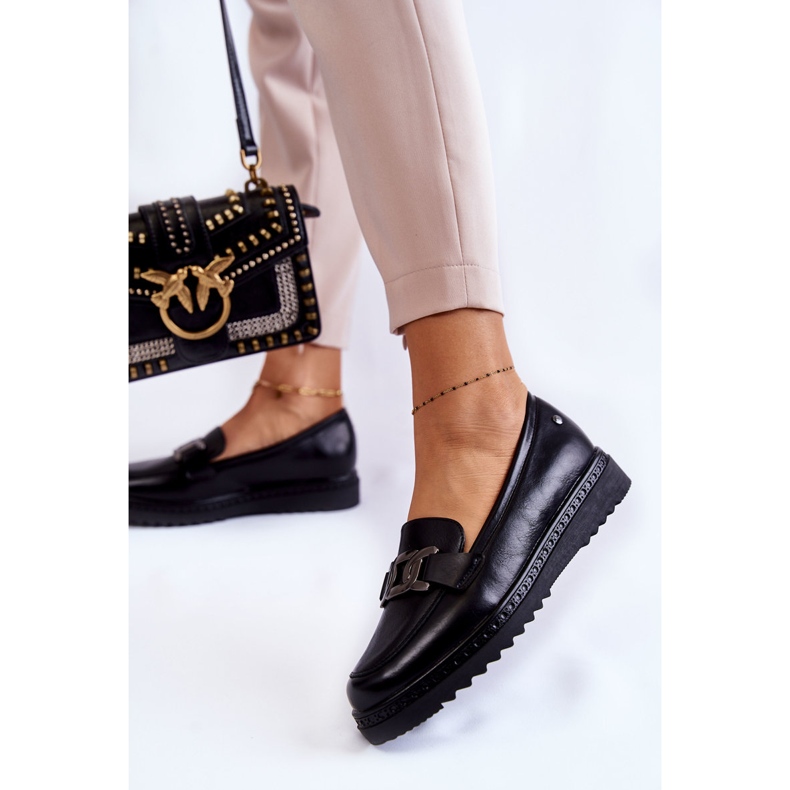 Vinceza Mocassins En Cuir Sur La Plateforme Abisso Noire 2