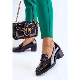 Vinceza Escarpins En Cuir Sur Un Pilier Avec Ornement Semila Noir 1