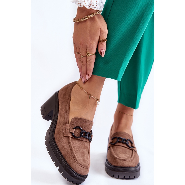 Vinceza Escarpins femme en daim beige foncé Sanya brun 1