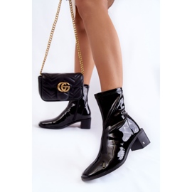 Vinceza Bottes Laquées à Talon pour Femme Espace Noir 2