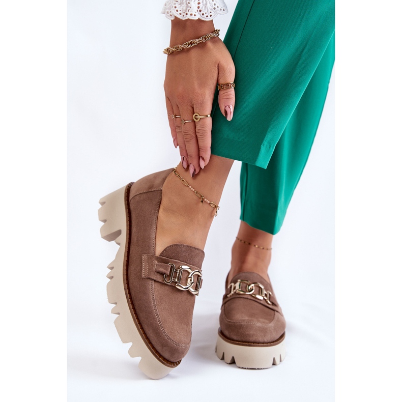 Chaussures en daim marron avec décoration Laura Messi brun 1