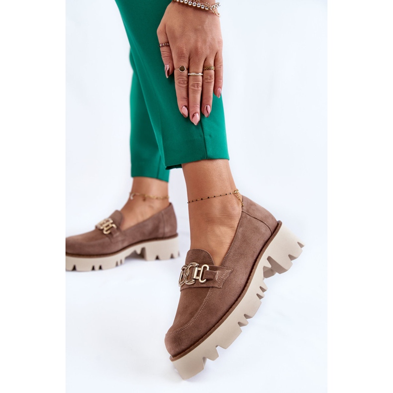 Chaussures en daim marron avec décoration Laura Messi brun 2