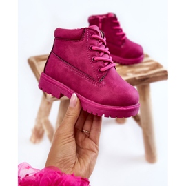 Bottes Trappeur Zippées Enfant Fuchsia Dexter rose 3