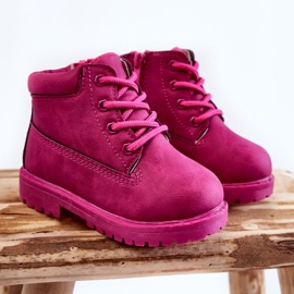 Bottes Trappeur Zippées Enfant Fuchsia Dexter rose 1
