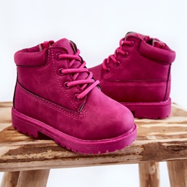 Bottes Trappeur Zippées Enfant Fuchsia Dexter rose 2