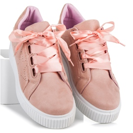Wilady Baskets En Daim Avec Un Ruban rose 1