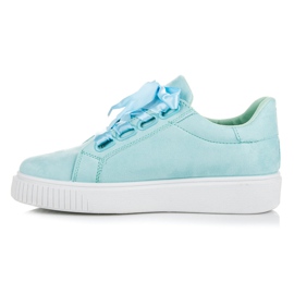 Wilady Baskets en daim avec ruban bleu 3