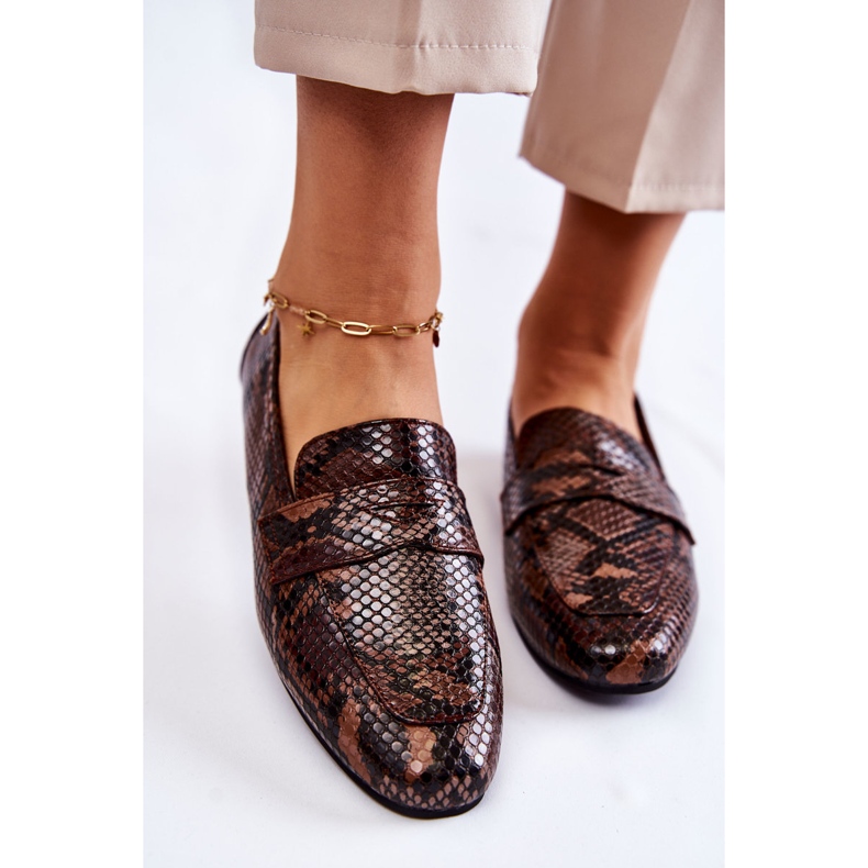 Mocassins Serpent Cuir La.Fi 210023BR-XS Marron beige brun 2