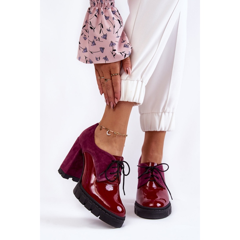 PA2 Bottes laquées en daim à la mode sur la plate-forme bordeaux Carisa rouge multicolore rose 1