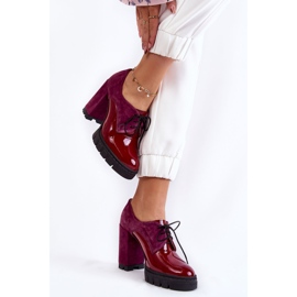 PA2 Bottes laquées en daim à la mode sur la plate-forme bordeaux Carisa rouge multicolore rose 3