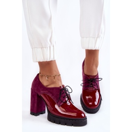 PA2 Bottes laquées en daim à la mode sur la plate-forme bordeaux Carisa rouge multicolore rose 4