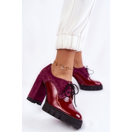 PA2 Bottes laquées en daim à la mode sur la plate-forme bordeaux Carisa rouge multicolore rose 2