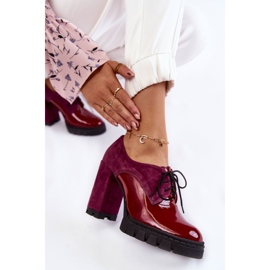 PA2 Bottes laquées en daim à la mode sur la plate-forme bordeaux Carisa rouge multicolore rose 6