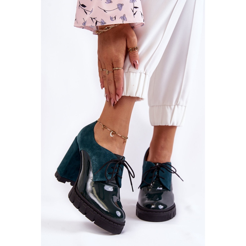 PA2 Bottes laquées en daim à la mode sur la plateforme Green Carisa vert 1