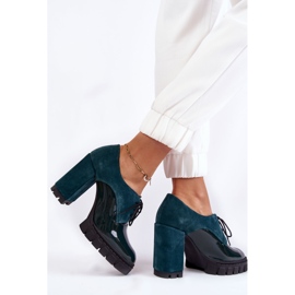 PA2 Bottes laquées en daim à la mode sur la plateforme Green Carisa vert 5