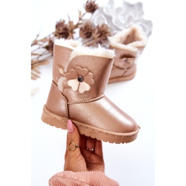 FR1 Bottes De Neige Enfant Golden Bianca Avec Fleur d'or 1 FR1 Bottes De Neige Enfant Golden Bianca Avec Fleur d'or 1