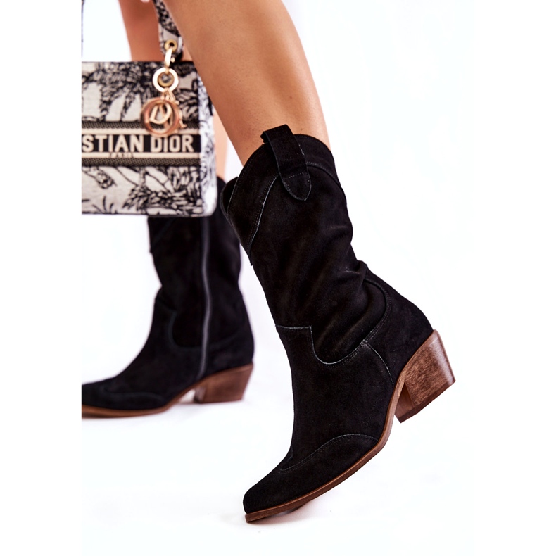 Bottes en daim Bottes de cowboy Lewski Shoes 3198 Noir le noir 2