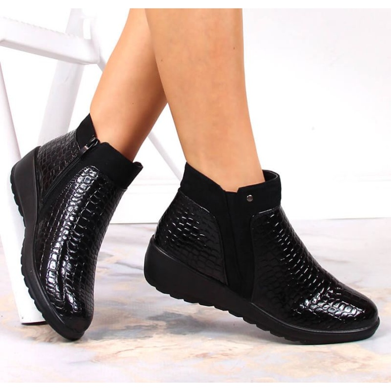 Bottes compensées, isolées au crochet T.Sokolski W SCA176A noir 1