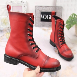 Bottines à lacets avec une fermeture éclair isolée T.Sokolski W SCA178B rouge 4