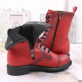 Bottines à lacets avec une fermeture éclair isolée T.Sokolski W SCA178B rouge 6