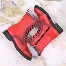 Bottines à lacets avec une fermeture éclair isolée T.Sokolski W SCA178B rouge 7