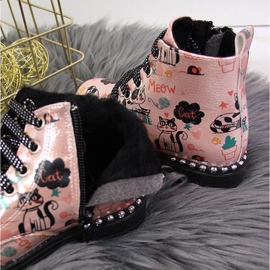 Nautilus Bottes bottes d'automne Navy Dot Jr WOL6B rose 3