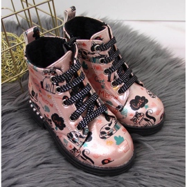 Nautilus Bottes bottes d'automne Navy Dot Jr WOL6B rose 4