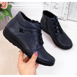 Bottes en cuir isolées Helios W H521B bleu marine 1