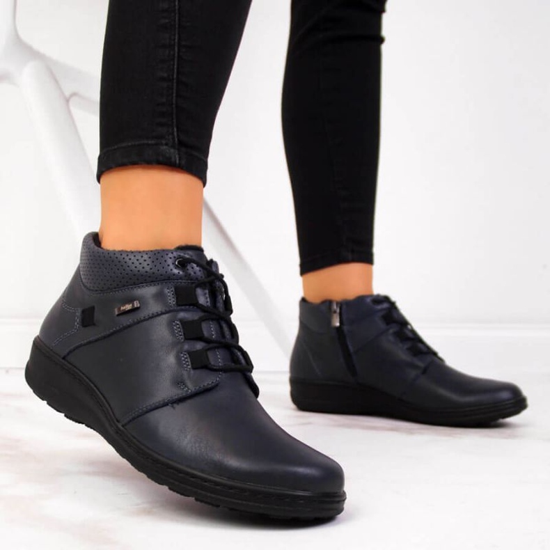 Bottes en cuir isolées Helios W H521B bleu marin 2