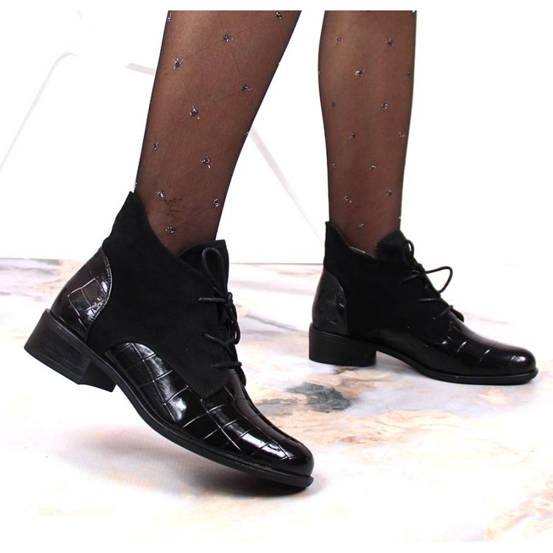 Bottines à lacets Jezzi W JEZ299C noir 2