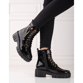 Goodin Trappeurs à la mode avec fermetures éclair décoratives noir 2