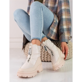 Bottes de neige beiges pour dames sur la plate-forme Shelovet 1