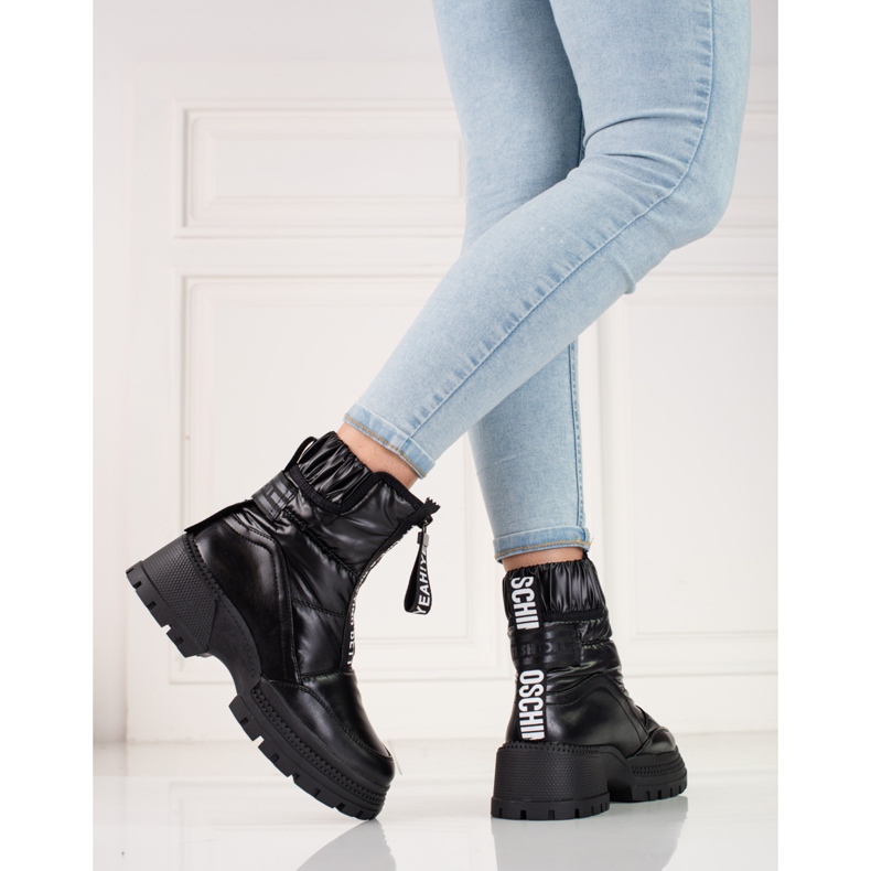 Bottes de neige noires pour femmes sur la plateforme Shelovet le noir 2