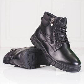 SHELOVET Bottes hautes d'hiver noires pour hommes 1
