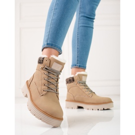 Trappeurs pour femmes isolés avec fourrure Shelovet beige 2 Trappeurs pour femmes isolés avec fourrure Shelovet beige 2