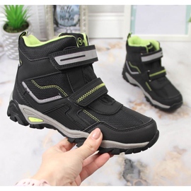 Chaussures à scratch McKeylor noires pour garçon vert 1