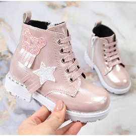 Bottes isolées rose brillant fille Potocki 2