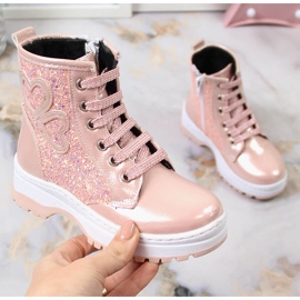 Bottines filles isolées vernies rose Potocki 1