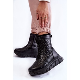 Vinceza Bottes De Neige À Lacets Pour Femmes Sur La Plateforme Noir Anubi 2