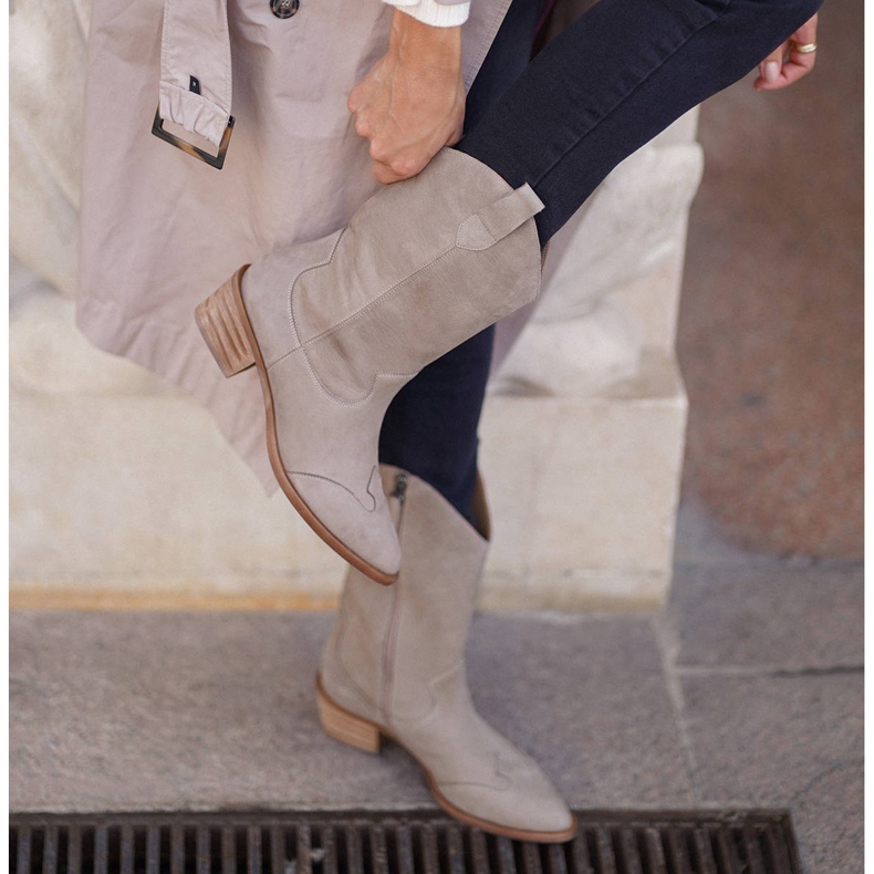 Marco Shoes Bottes beiges en cuir naturel 2 Marco Shoes Bottes beiges en cuir naturel 2