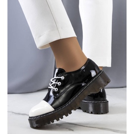 PA1 Chaussures Cardin laquées noires blanc 2