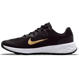 Nike Revolution 6 Jr DD1096 002 chaussures de course noir doré 1