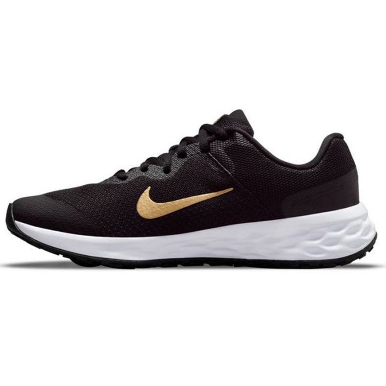 Nike Revolution 6 Jr DD1096 002 chaussures de course noir doré 1