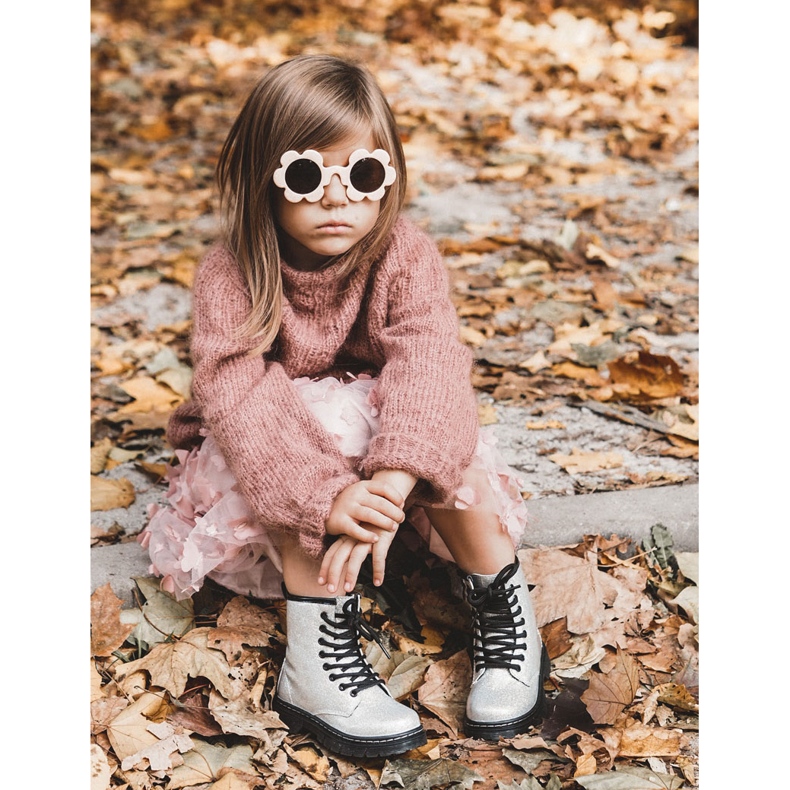 FR1 Bottes Enfant Chaudes Avec Une Fermeture Éclair Laquée Argent Goopy 1