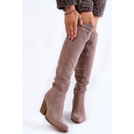 Lewski Shoes Cuissardes Femme Daim Lewski 2833 Gris beige 1