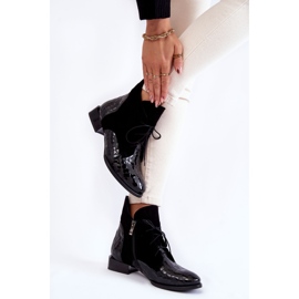 Bottes En Cuir À Talon Plat Maciejka 2878J-01 Noir 2