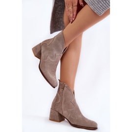 PA2 Bottines à Talons Daim Beige Resso 2